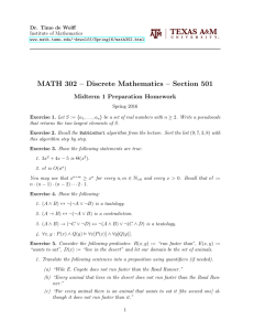 MATH 302 – Discrete Mathematics – Section 501