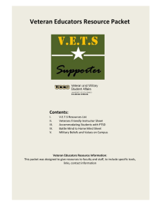 Veteran Educators Resource Packet   Contents: