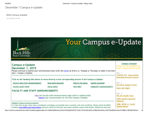 December 1 Campus e‐Update Campus e‐Update December 1, 2015