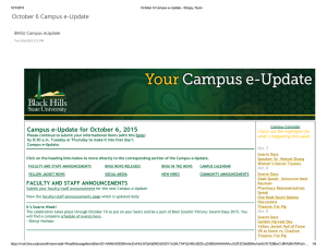October 6 Campus e‐Update Campus e‐Update for October 6, 2015