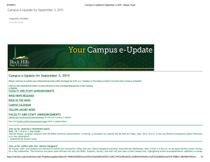 Campus e‐Update for September 3, 2015