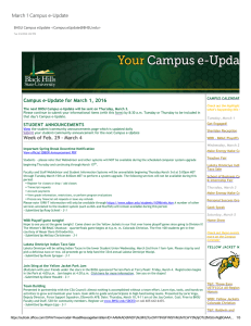 March 1 Campus e‐Update Campus e‐Update for March 1, 2016