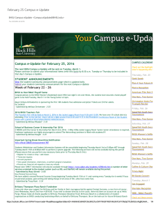 February 25 Campus e‐Update Campus e‐Update for February 25, 2016