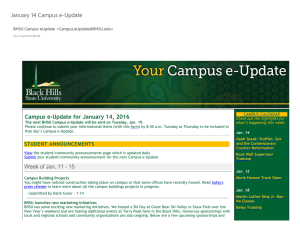 January 14 Campus e‐Update Campus e‐Update for January 14, 2016 STUDENT ANNOUNCEMENTS