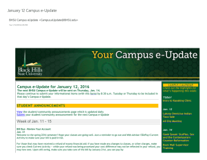 January 12 Campus e‐Update Campus e‐Update for January 12, 2016 STUDENT ANNOUNCEMENTS