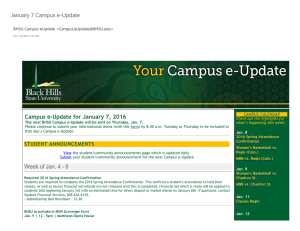 January 7 Campus e‐Update Campus e‐Update for January 7, 2016 STUDENT ANNOUNCEMENTS