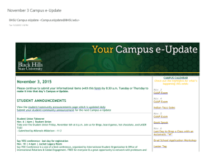 November 3 Campus e‐Update November 3, 2015 BHSU Campus eUpdate &lt;&gt;