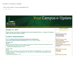 October 27 Campus e‐Update October 27, 2015 BHSU Campus eUpdate &lt;&gt;