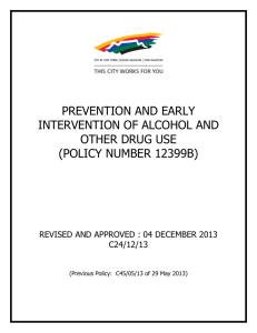PREVENTION AND EARLY INTERVENTION OF ALCOHOL AND OTHER DRUG USE