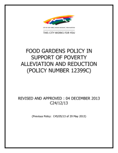 FOOD GARDENS POLICY IN SUPPORT OF POVERTY ALLEVIATION AND REDUCTION