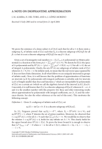 A NOTE ON DIOPHANTINE APPROXIMATION