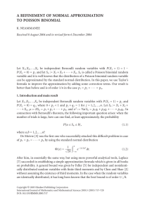 A REFINEMENT OF NORMAL APPROXIMATION TO POISSON BINOMIAL