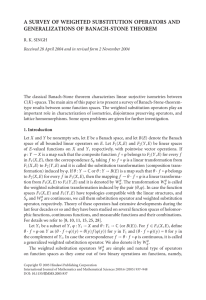 A SURVEY OF WEIGHTED SUBSTITUTION OPERATORS AND GENERALIZATIONS OF BANACH-STONE THEOREM