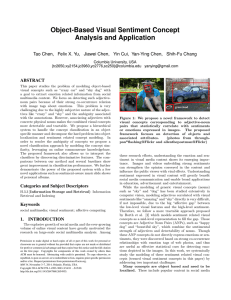 Object-Based Visual Sentiment Concept Analysis and Application ABSTRACT