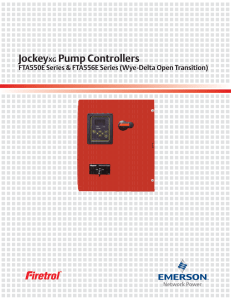 Jockey Pump Controllers FTA550E Series &amp; FTA556E Series (Wye-Delta Open Transition) XG