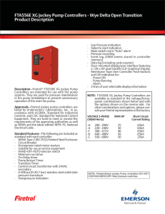 FTA556E XG Jockey Pump Controllers - Wye Delta Open Transition