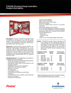 FTA550F XG Jockey Pump Controllers Product Description