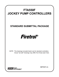 FTA550F JOCKEY PUMP CONTROLLERS STANDARD SUBMITTAL PACKAGE SBP550F (A)