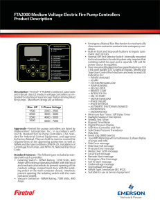 FTA2000 Medium Voltage Electric Fire Pump Controllers Product Description