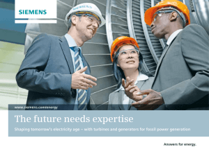 The future needs expertise www.siemens.com/energy Answers for energy.