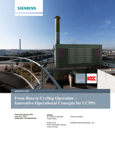 From Base to Cycling Operation - Innovative Operational Concepts for CCPPs siemens.com