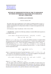 METHOD OF SEMIDISCRETIZATION IN TIME TO NONLINEAR HISTORY CONDITIONS