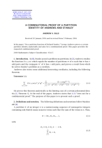A COMBINATORIAL PROOF OF A PARTITION IDENTITY OF ANDREWS AND STANLEY