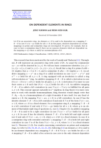 ON DEPENDENT ELEMENTS IN RINGS JOSO VUKMAN and IRENA KOSI-ULBL