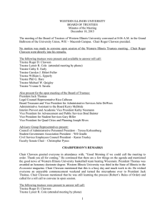 WESTERN ILLINOIS UNIVERSITY BOARD OF TRUSTEES Minutes of the Meeting December 18, 2015
