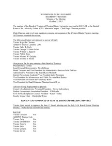 WESTERN ILLINOIS UNIVERSITY BOARD OF TRUSTEES Minutes of the Meeting October 2, 2015