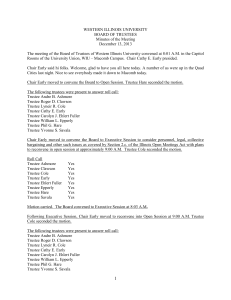 WESTERN ILLINOIS UNIVERSITY BOARD OF TRUSTEES Minutes of the Meeting December 13, 2013