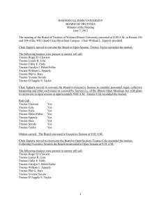 WESTERN ILLINOIS UNIVERSITY BOARD OF TRUSTEES Minutes of the Meeting June 7, 2013