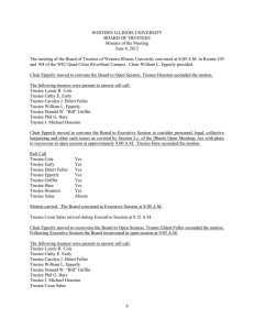 WESTERN ILLINOIS UNIVERSITY BOARD OF TRUSTEES Minutes of the Meeting June 8, 2012