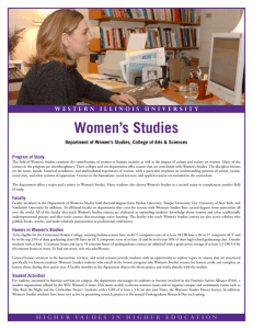 Women’s Studies Department of Women’s Studies, College of Arts &amp; Sciences