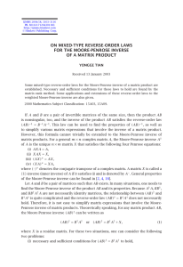 ON MIXED-TYPE REVERSE-ORDER LAWS FOR THE MOORE-PENROSE INVERSE OF A MATRIX PRODUCT