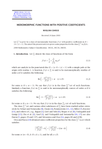MEROMORPHIC FUNCTIONS WITH POSITIVE COEFFICIENTS