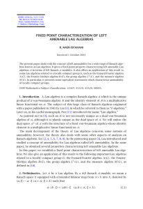 FIXED POINT CHARACTERIZATION OF LEFT AMENABLE LAU ALGEBRAS R. NASR-ISFAHANI