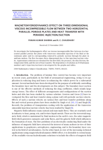 MAGNETOHYDRODYNAMICS EFFECT ON THREE-DIMENSIONAL VISCOUS INCOMPRESSIBLE FLOW BETWEEN TWO HORIZONTAL