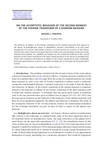 ON THE ASYMPTOTIC BEHAVIOR OF THE SECOND MOMENT MANUEL L. ESQUÍVEL