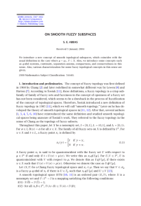 ON SMOOTH FUZZY SUBSPACES S. E. ABBAS