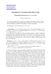 PROXIMINALITY IN GENERALIZED DIRECT SUMS