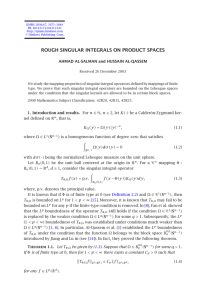 ROUGH SINGULAR INTEGRALS ON PRODUCT SPACES AHMAD AL-SALMAN and HUSSAIN AL-QASSEM