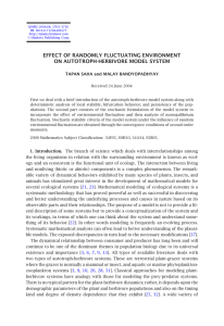 EFFECT OF RANDOMLY FLUCTUATING ENVIRONMENT ON AUTOTROPH-HERBIVORE MODEL SYSTEM