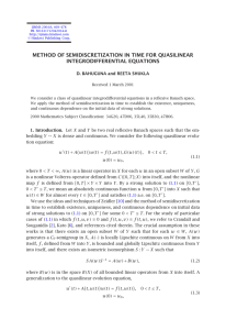 METHOD OF SEMIDISCRETIZATION IN TIME FOR QUASILINEAR INTEGRODIFFERENTIAL EQUATIONS