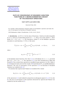 RATE OF CONVERGENCE OF BOUNDED VARIATION FUNCTIONS BY A BÉZIER-DURRMEYER VARIANT