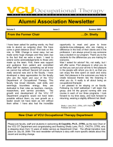 Alumni Association Newsletter From the Former Chair  ….Dr. Shelly