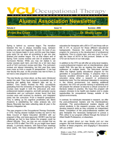 Alumni Association Newsletter From the Chair       ….Dr.