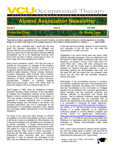Alumni Association Newsletter From the Chair       ….Dr.