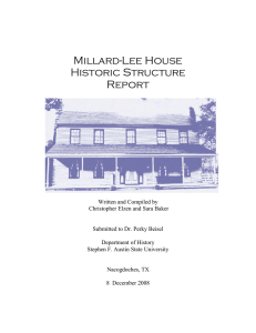 Millard-Lee House Historic Structure Report
