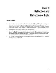 Reflection and Refraction of Light Chapter 22 Quick Quizzes